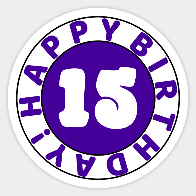 Happy 15th Birthday Sticker by colorsplash